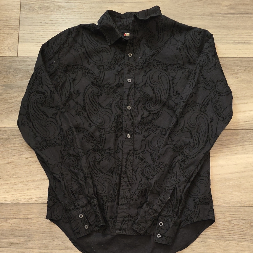 Vintage Red Black Paisley Men's Shirt